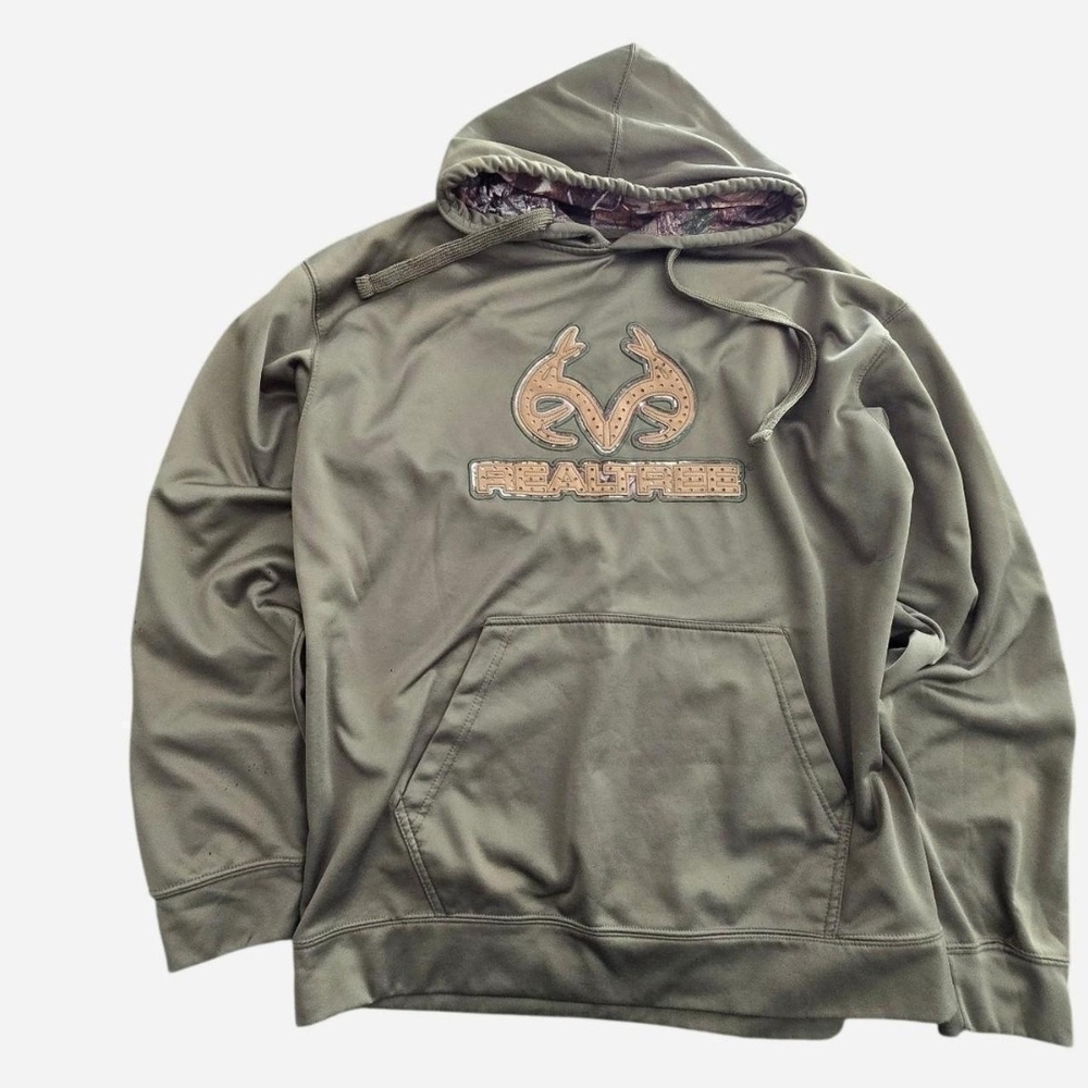 Realtree Men's Fleece-Lined Pullover Hoodie - Olive Green